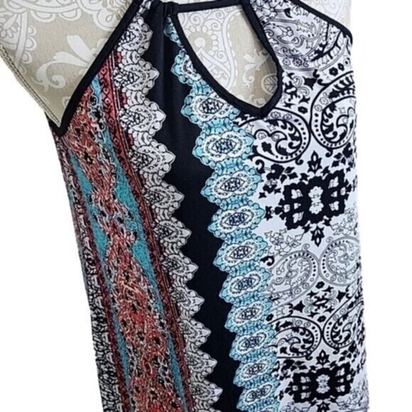 In Bloom Halter Top Boho Multicolored Paisley Women's Small - Picture 2 of 5